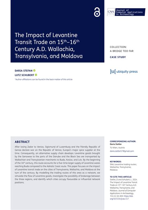 PDF The Impact Of Levantine Transit Trade On 15th16th Century A D