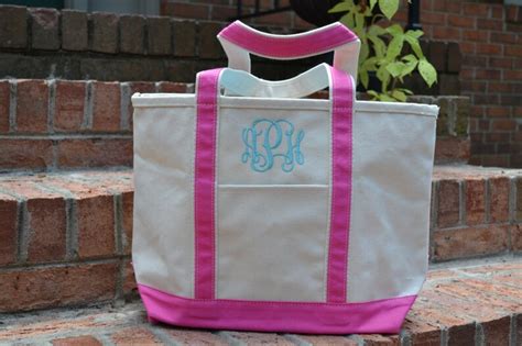 Monogrammed Canvas Boat Tote Monogram Zippered Tote Canvas Etsy