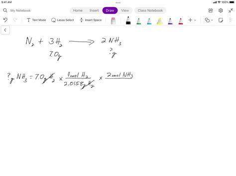 Solved Consider The Reaction N2 3h2 2nh3 If Given 70 G Of H2