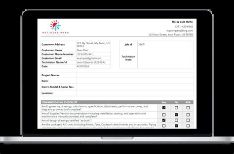 Commissioning Checklist For HVAC Template Housecall Pro