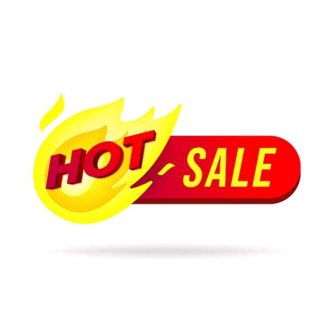 Premium Vector Hot Sale Fire Button On White Background Vector