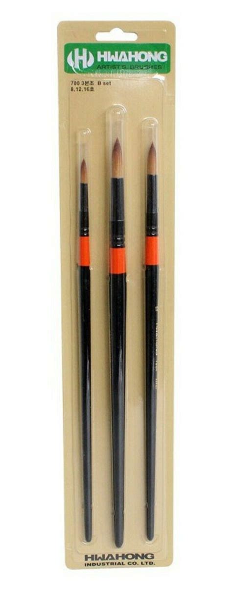 Hwahong Artists Round Paint Brushes Set Watercolor Acrylic Brush 3