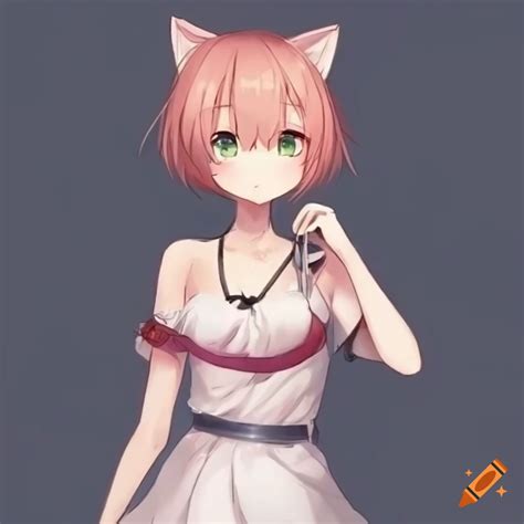 Cute Short Haired Anime Cat Girl On Craiyon