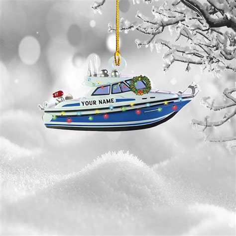 Piratify Personalized Motor Boat Ornament Custom Boat