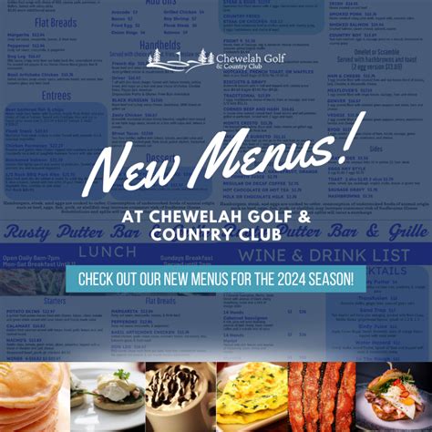 New Menus - Chewelah Golf & Country Club