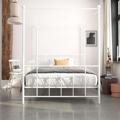 DHP Manila Metal Canopy Bed, Full, White - Walmart.com