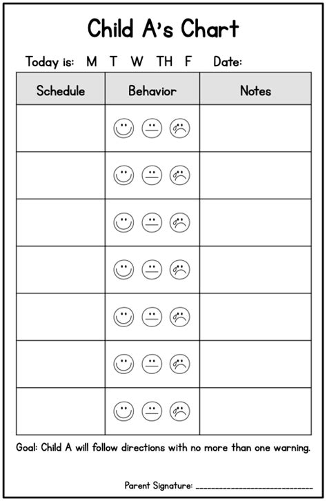 Printable Editable Behavior Chart Template Printable Templates