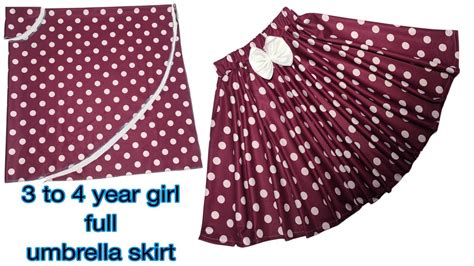 Full Umbrella Skirt Cutting And Stitching To Year Girl Youtube