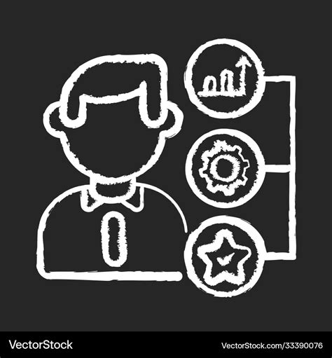 Skills and abilities chalk white icon on black Vector Image