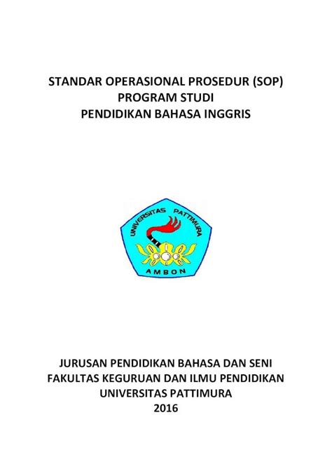 Pdf Standar Operasional Prosedur S Op Program Studi Pendidikan