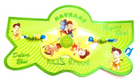 Metal Haldi Kumkum Palate With Chota Bheem Rakhi Kids Rakhi Ben Ten