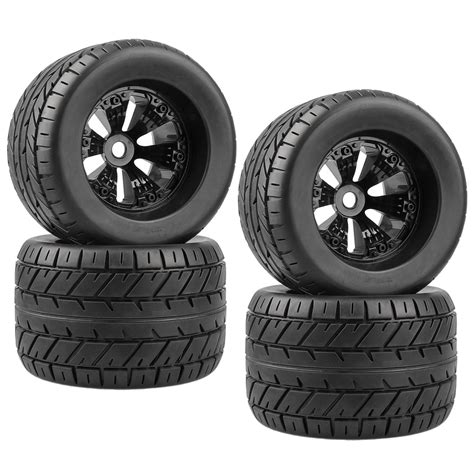 Rc Enlarge Monster Truck Tires Mounted Mm Hex Solid Wheels