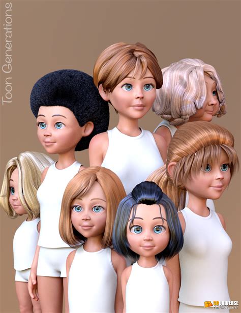 Toon Generations Hair For Genesis 8 Female S Daz 3d