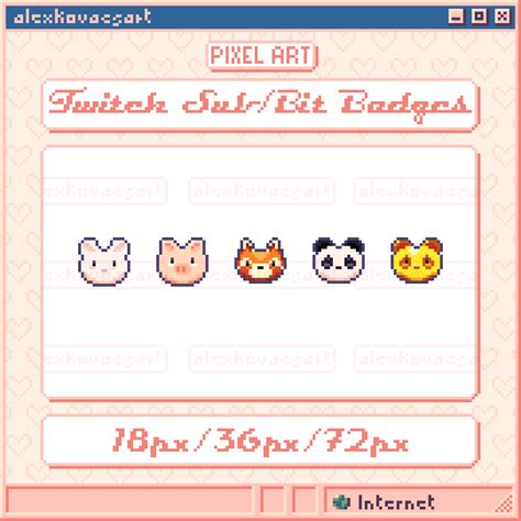 Cute Animals Pixel Art Twitch Subbit Badges Alexkovacsarts Ko Fi