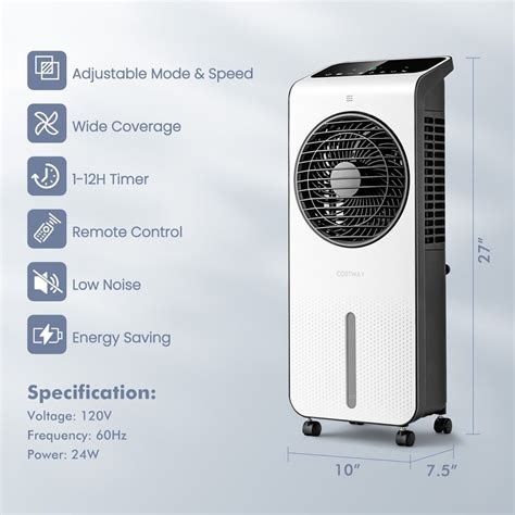 Buy Costway Evaporative Air Cooler 3 In 1 Portable Swamp Cooling Fan W 12h Timer Remote Online