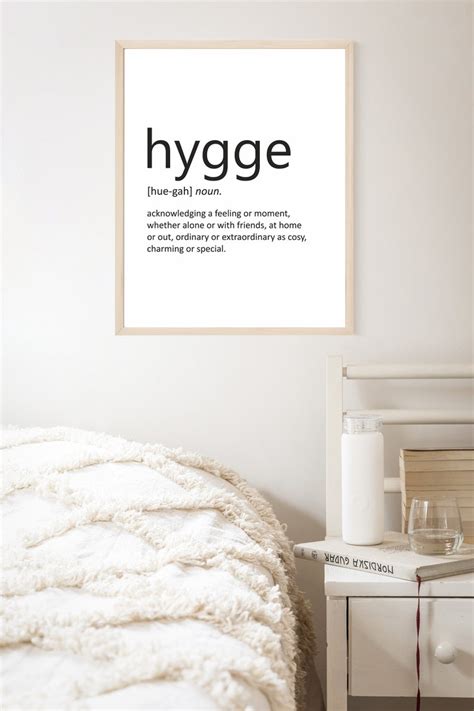 Hygge Definition Print Nordic Wall Art Hygge Poster Minimal Etsy