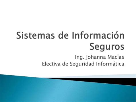 PPT Sistemas de Información Seguros PowerPoint Presentation free