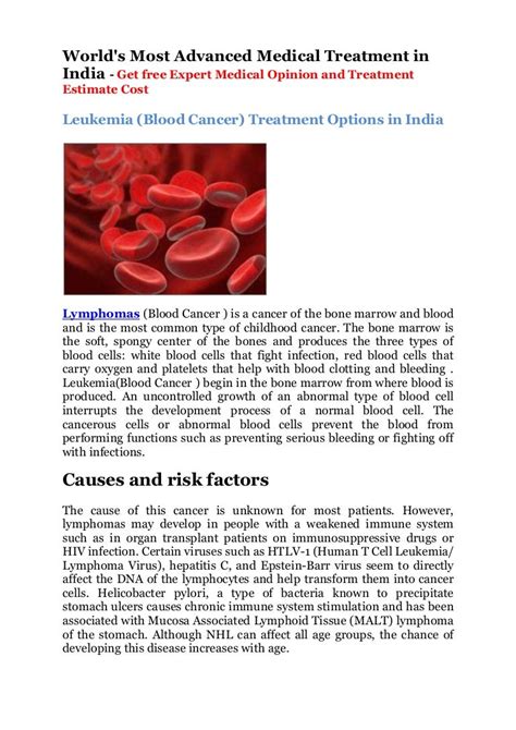 Leukemia(Blood Cancer) Treatment Options in India | Top Cancer Hospit…