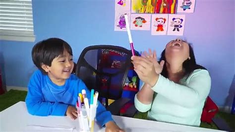 Ryan Coloring And 3 Marker Challenge With Mommy Video Dailymotion