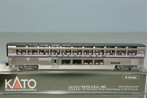 KATO N SCALE AMTRAK SUPERLINER I SIGHTSEER LOUNGE PHASE IV AMTK #33011 ...