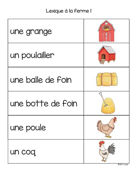 Vocabulaire À La Ferme