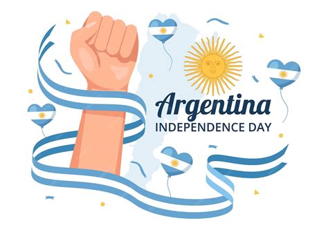 Dia Da Independência Da Argentina - Feliz dia da independência da argentina em 9 de julho ilustração ...