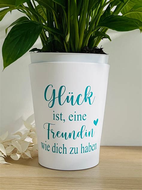 Blumentopf Inkl Schriftzug Gl Ck Ist Eine Freundin Wie Etsy