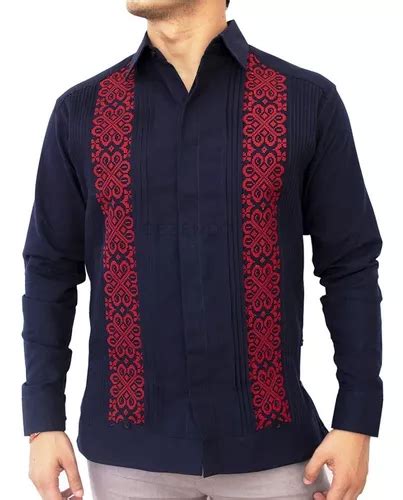 Guayabera Yucateca Bordada En Punto De Cruz Mod Dzidzant N En Venta