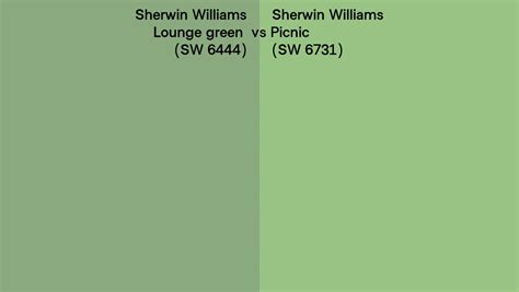 Sherwin Williams Lounge Green Vs Picnic Side By Side Comparison