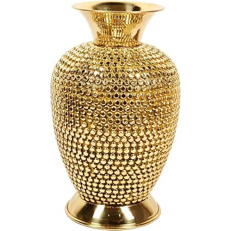 Buy Skywalker Hand Crafted Metal Brass Flower Vase With Beads For Home