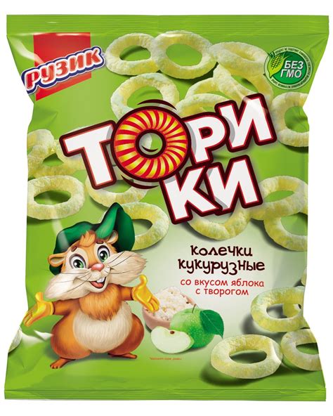 Кукурузные колечки Рузик Торики со вкусом яблока с творогом | отзывы