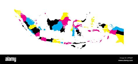 Indonesia Mapa Político De Las Divisiones Administrativas Provincias