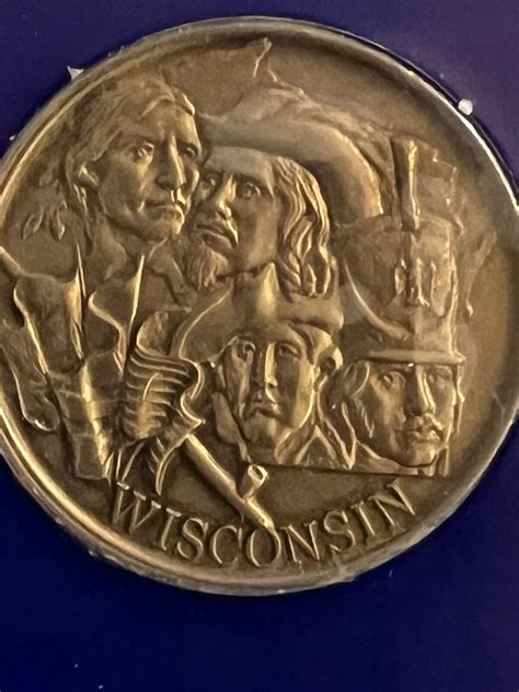 1974 1ozANTIQUE BRONZE WISCONSIN OFFICIAL AMERICAN REVOLUTION