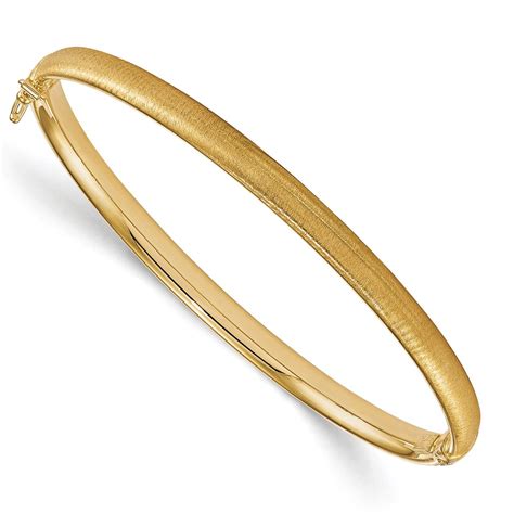 Leslies 14k Brushed And Polished Twisted Hinged Bangle The Gold Store