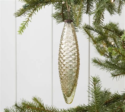 Oversized Mercury Glass Pinecone Ornament Pottery Barn