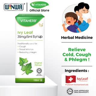 Vitaherb Ivy Leaf Syrup Original Ml For Cough Flu Shopee