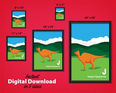 Jaxartosaurus DIGITAL DOWNLOAD Dinosaur Kids Room Decor Dino Wall Art ...