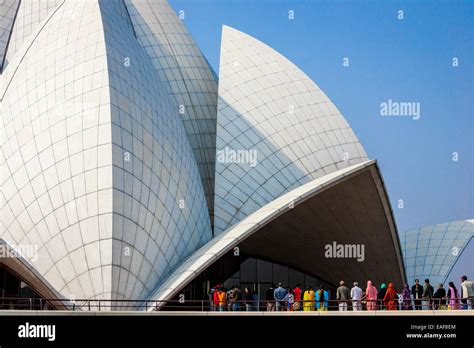 The Lotus Temple Bah House Of Worship New Delhi India Stock Photo