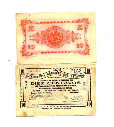 Billete De Revolucion 10 Cvs General Francisco Villa Meses sin interés