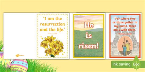 Easter Quotes Printable Greetings Cards (Teacher-Made)