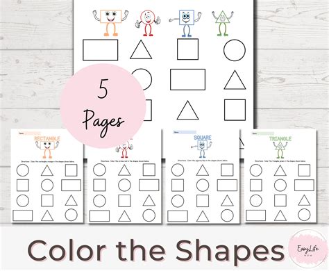 Preschool Shapes Worksheets Prek Worksheets Preschool Homeschool Learn Shapes Learning