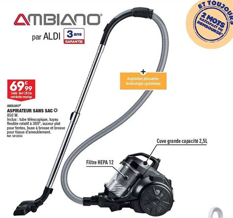 Promo Aspirateur Sans Sac Ambiano Chez Aldi Icatalogue Fr