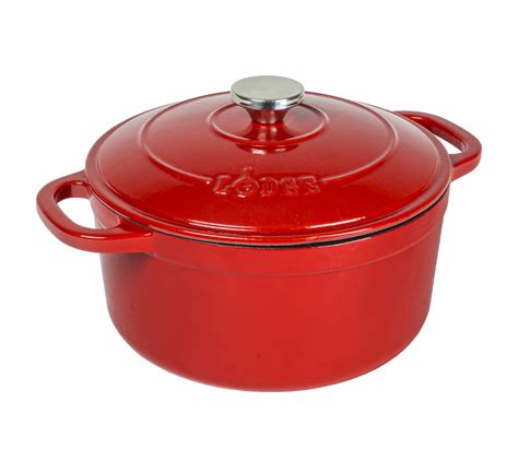 Buy Lodge 5 5 Quart Enameled Cast Iron Dutch Oven Red Online At Lowest