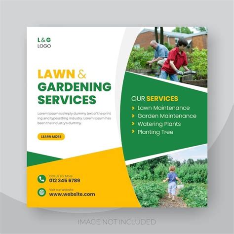 Premium Vector Lawn And Gardening Services Social Media Post Banner