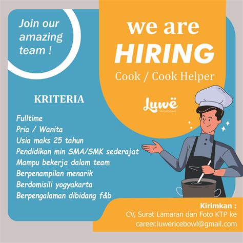 Lowongan Kerja Cook Cook Helper Di Luwe Ricebowl LokerJogja ID