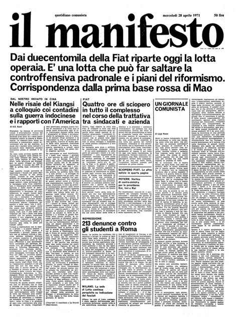 Il Primo Editoriale Del Manifesto Il Manifesto