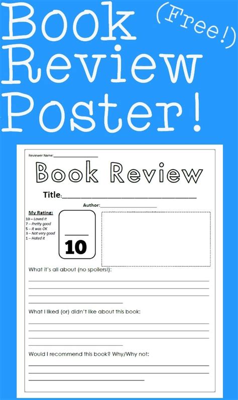 Book Review Poster Freebie Teaching Critical Literacy And Writing