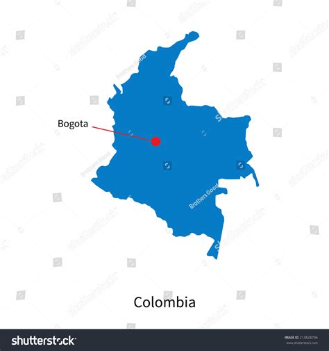 Detailed Vector Map Colombia Capital City Stock Vector (Royalty Free ...