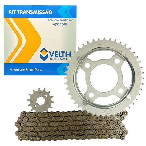 Kit Relação Transmissão Cg Fan Titan Cargo 125 00 08 Velth