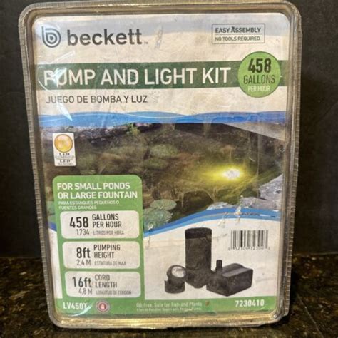 Beckett Corporation Pond And Fountain 458 Gph Pump W Led Light Lv450t